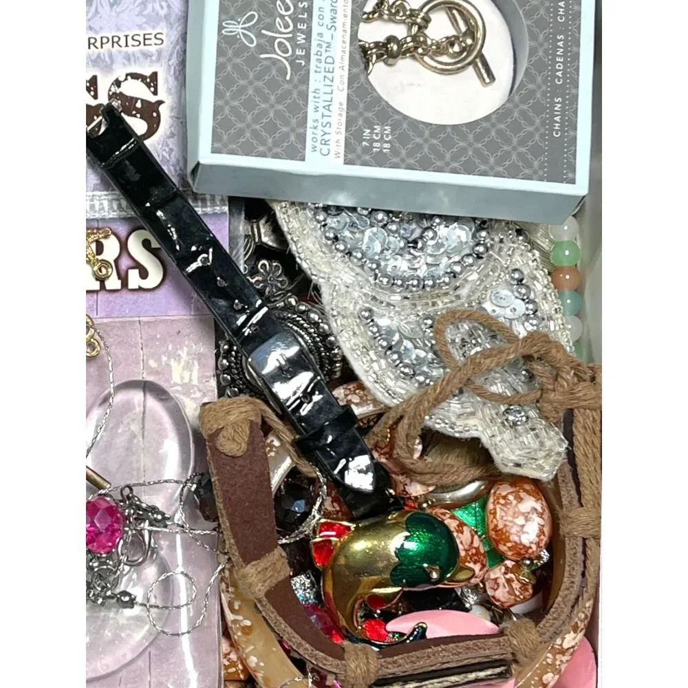 VTG - Now Repurpose Craft Jewelry Lot Beads Parts Harvest Junk Drawer Box 1#13